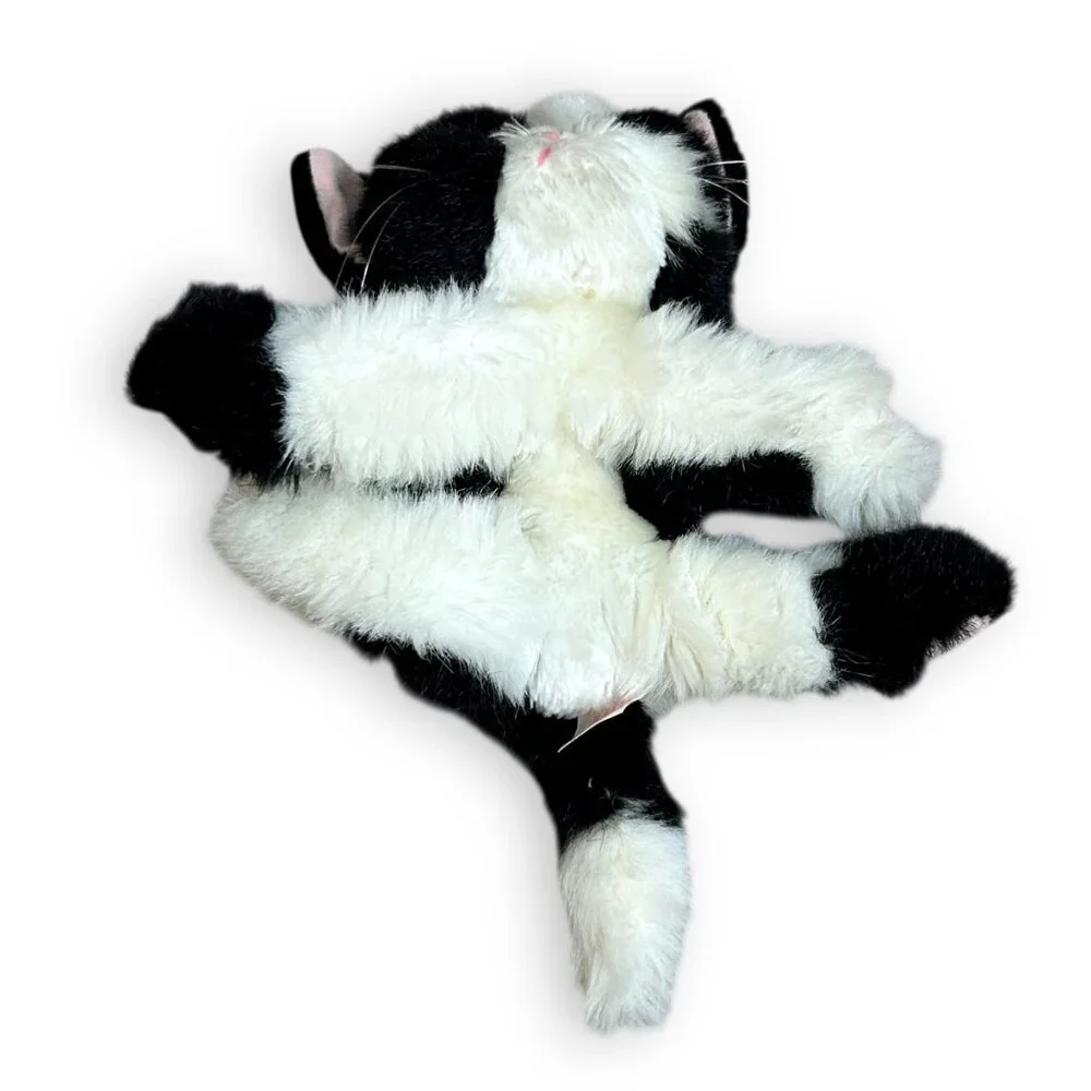 RARE Vintage 1992 Tyco Kitty Kitty Kittens Tuxedo Cat Plush Black White Purring